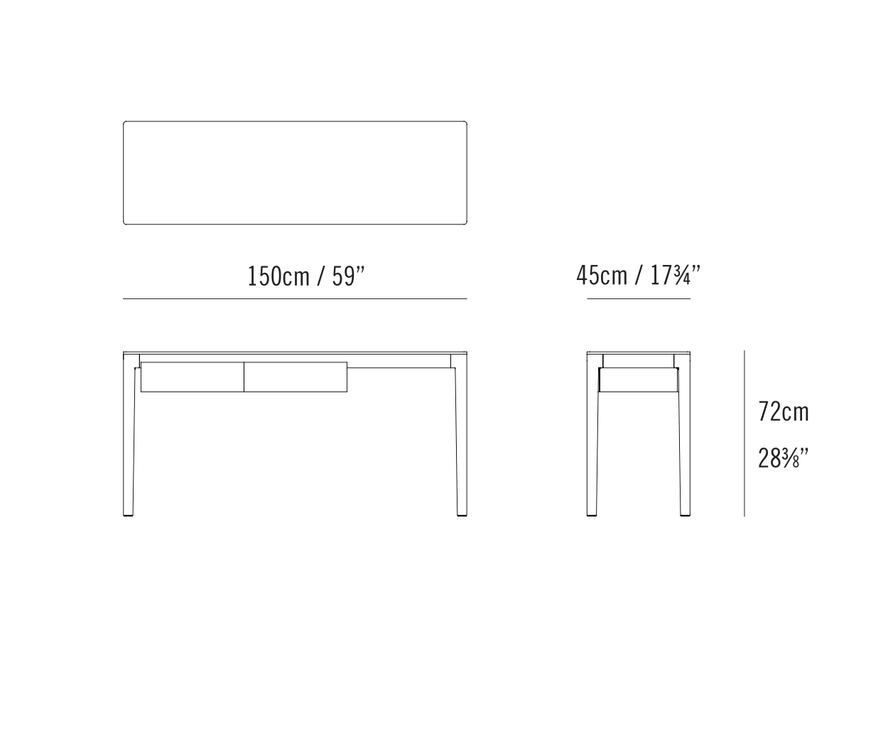 ABLE DESK AND LOW CONSOLE